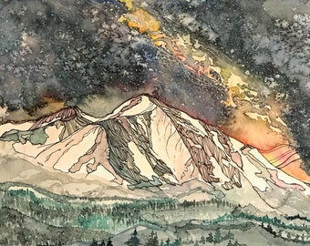 Mount Sopris and the Galaxy Fine Art Print