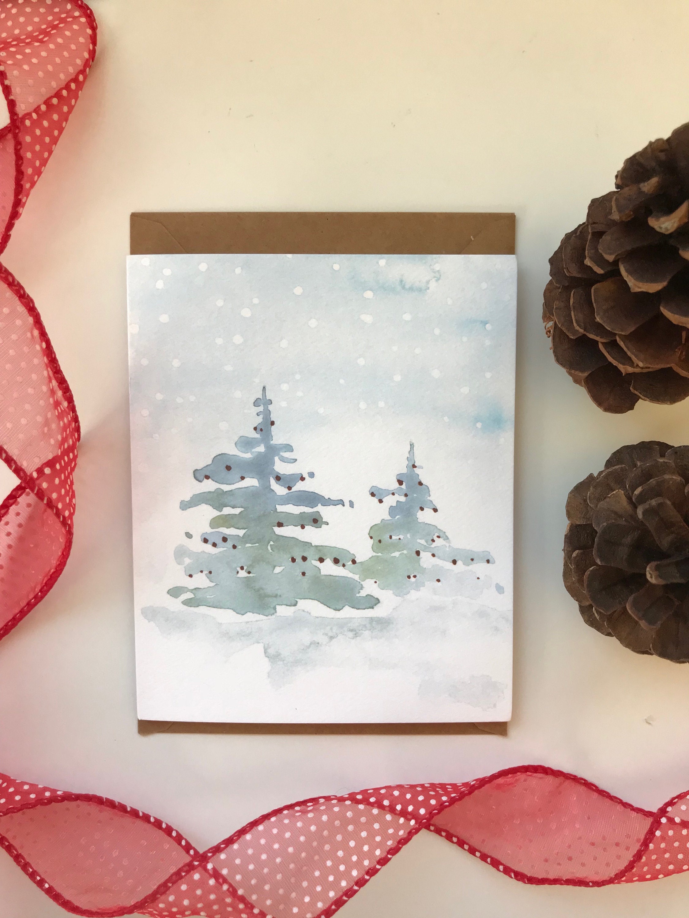 Variety Set of Winter Watercolor Cards/holiday Card/ Winter Cards ...