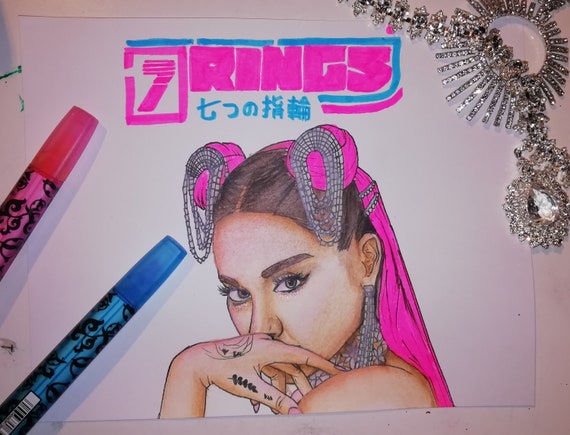 Painting Of Ariana Grande 7 Rings Thank U Next