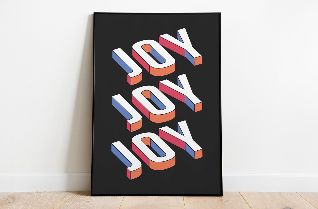 Joyful Wall Art, Typography Printable Art, DIGITAL DOWNLOAD, Colourful