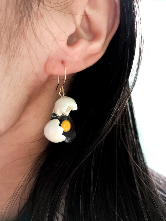 Funny Earrings Weird Earrings Miniature Crack Raw Egg Earring - Etsy Funny Earrings Weird Earrings Miniature Crack Raw Egg Earring - Etsy