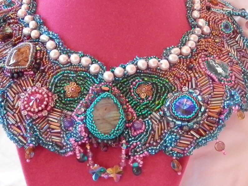 FANCY Bead Embroidery BIB Necklace Etsy