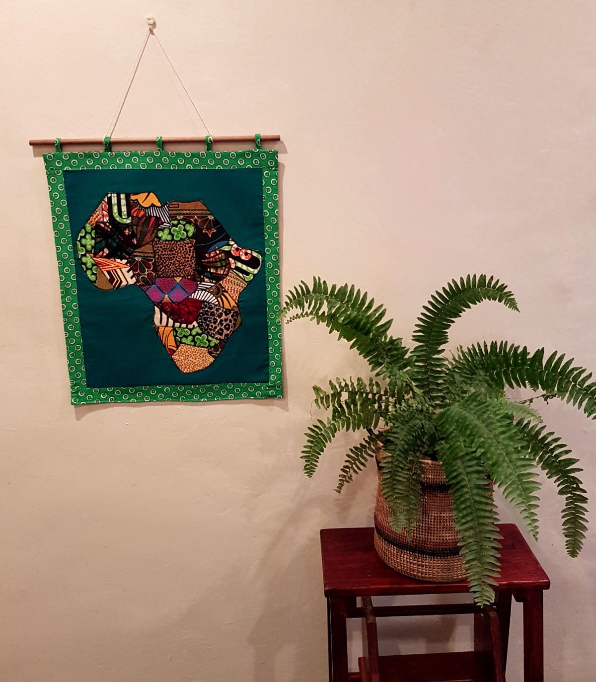 Chitenge/ankara Fabric Patchwork Wall Art Africa Map Etsy