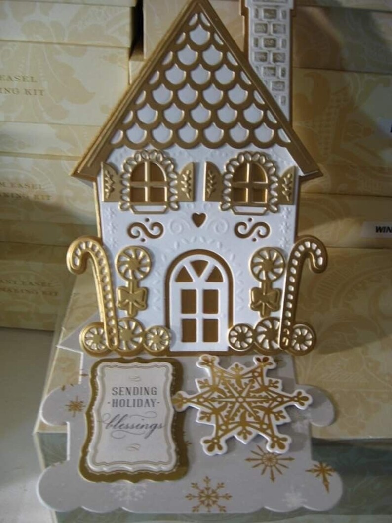 Anna Griffin Gingerbread House Easel Card Dies NEW Etsy