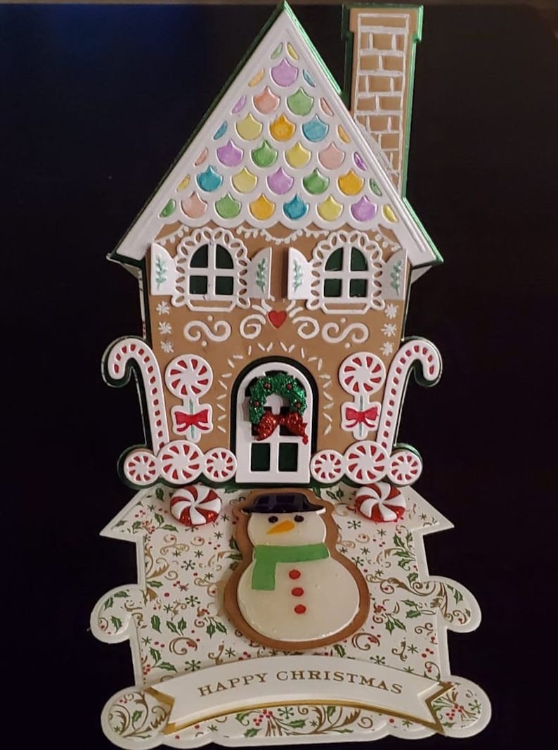 Anna Griffin Gingerbread House Easel Card Dies NEW Etsy