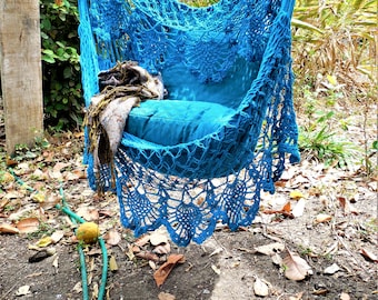 Amazing large hammock chair with double crochet fringe/ornament. Hanging chair. Chair hammock. Valentine's Day. Fast delivery 2 to 3 days.