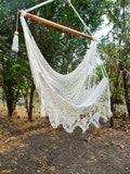 Large hammock chair with crochet edge. Hanging chair. Chair hammock.  Mother's day gift. Wedding decor. Fast delivery 2 to 3 days. product logo