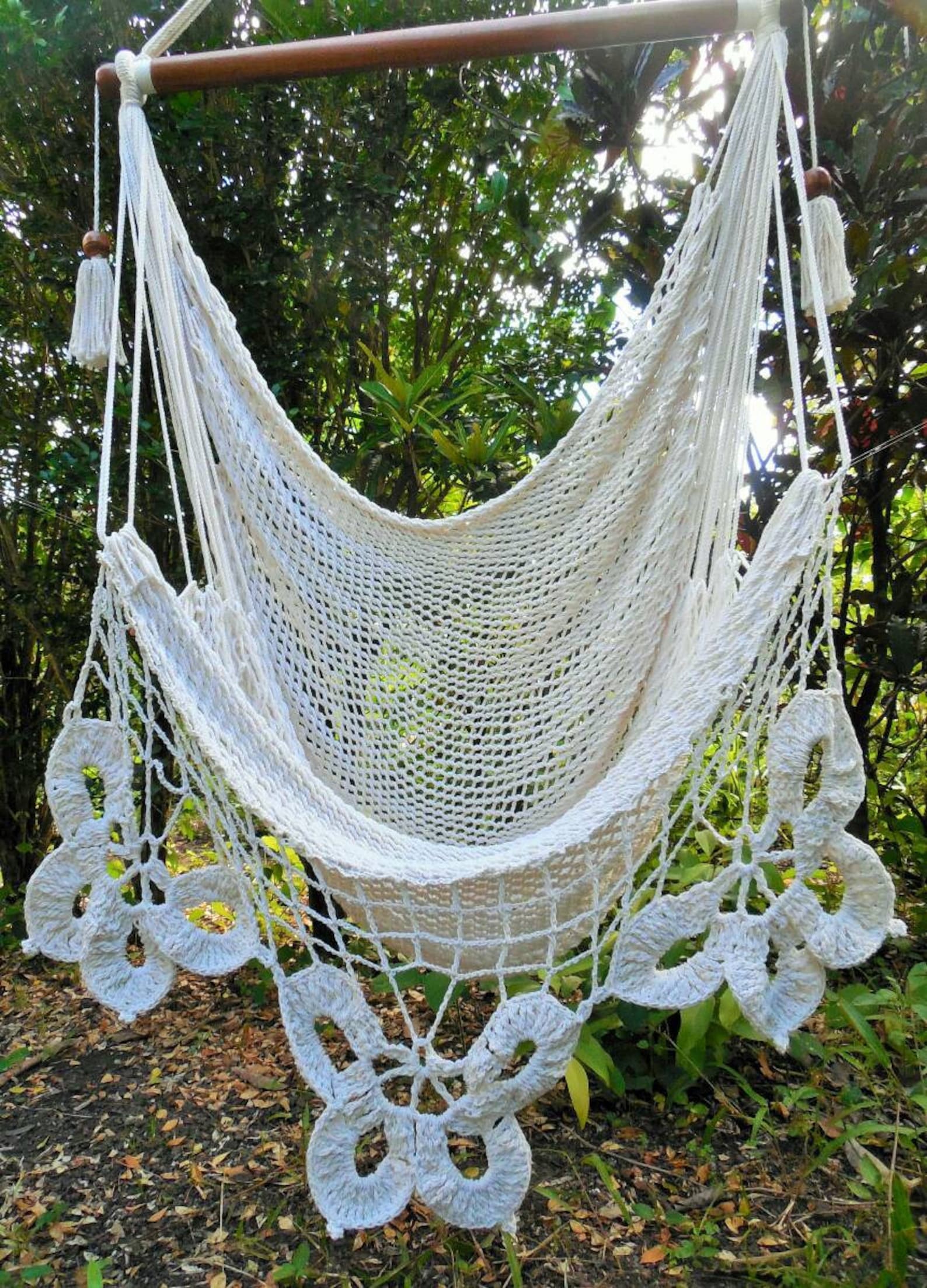 Large hammock chair butterfly crochet cotton handmade very Etsy