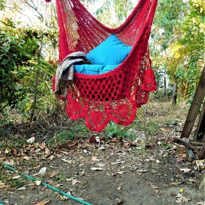 Large hammock chair with crochet edge. Christmas gift. Express shipping. image 2