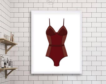 8x10 JPG Deep Red One Piece with White
