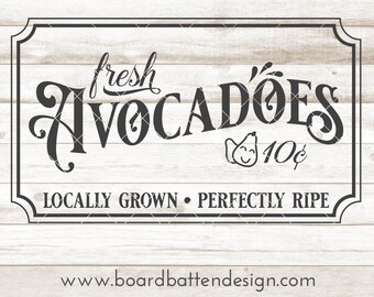 Fresh Avocadoes SVG Files - Vintage Avocados Cut File - Cricut Cut Files - SVG Files for Silhouette Cameo