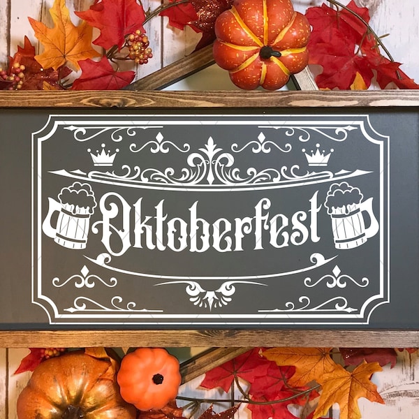 Oktoberfest Svg File - October Svg - German Beer Svg - Oktoberfest Sign Svg - Fall Svg Designs - Autumn Cricut Downloads, Silhouette Png Dxf
