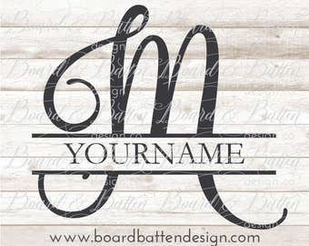 M Split Monogram SVG - Split letter M SVG - Divided Initial svg - Commercial Use svg Files - wood sign svg - stencil svg downloads SPM2