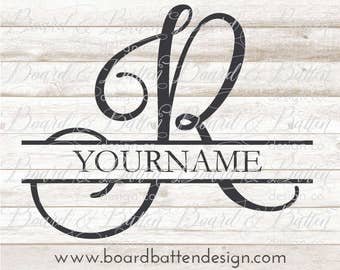 Divided Letter R svg file - split monogram svg - split ...