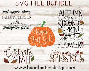 Fall SVG Bundle - Autumn Svg Bundles - DXF File Bundle - Commercial Use SVG Bundle - Svg Files for Silhouette Cricut - Cut File Bundles