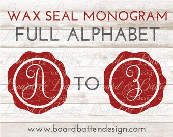 Monogram SVG File - SVG Cutting Files - Initial svg - Letter monogram svg - Wax Seal svg - Wax Seal Monogram Cut File - svg font dxf eps png