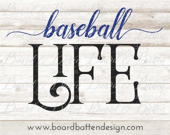 Baseball SVG Cut File - Baseball Life SVG - Sports Svg - Vinyl Cutting - Svg files for Cricut - Vector Art - Commercial Use - Baseball Dxf