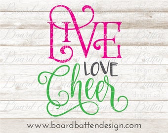 Cheer Svg Cricut Downloads - Cheerleader SVG Files - Live Love Cheer Svg - Cheerleading Svg - Cheer Svg Files - Cheer Cricut Designs - Png