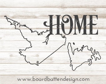 Newfoundland Labrador Cut File - NL Svg File - Canadian Cut Files - NL Outline "Home" voor Cricut of Silhouette - Eps Dxf Png Svg