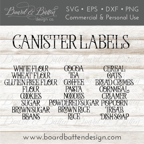 Set van 24 Pantry Labels SVG - Boerderij SVG Files - Farmhouse Pantry Svg Bundle - Canister Label Cut File - Jar Labels SVG Files