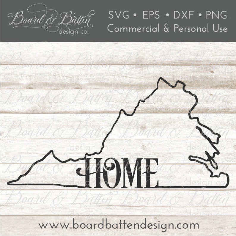 Download VA Home Svg Files Virginia Cutting File VA Home Dxf for | Etsy