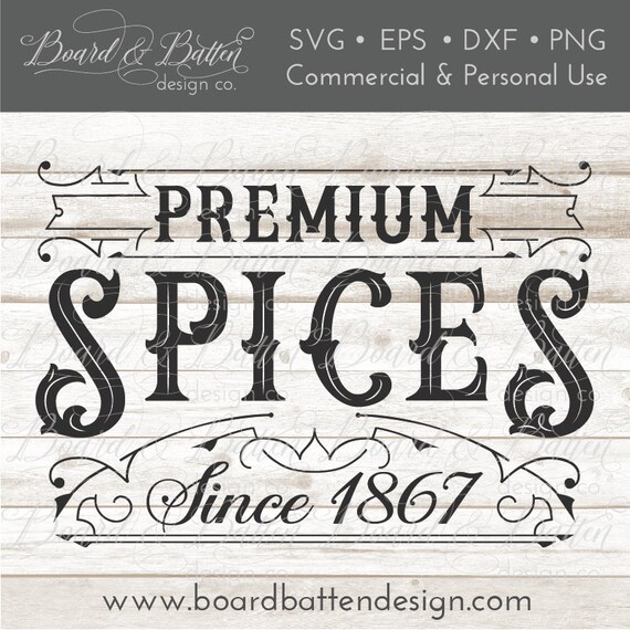 Download Vintage Sign Svg Spices Svg Spice Rack Svg File Kitchen Etsy