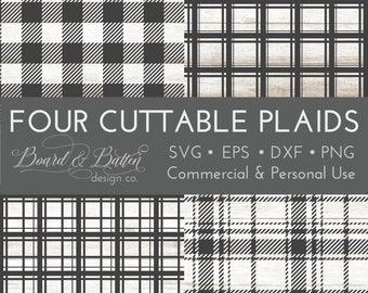 Cuttable Buffalo Plaid SVG - Cuttable Plaid SVG Set w/ 4 Plaids - Buffalo Check SVG - Plaid Svg Files - Plaid Stencil Svg - Plaid Cut File