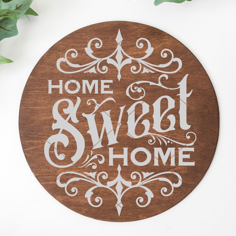 Home Sweet Home SVG File Vintage SVG Round SVG File | Etsy