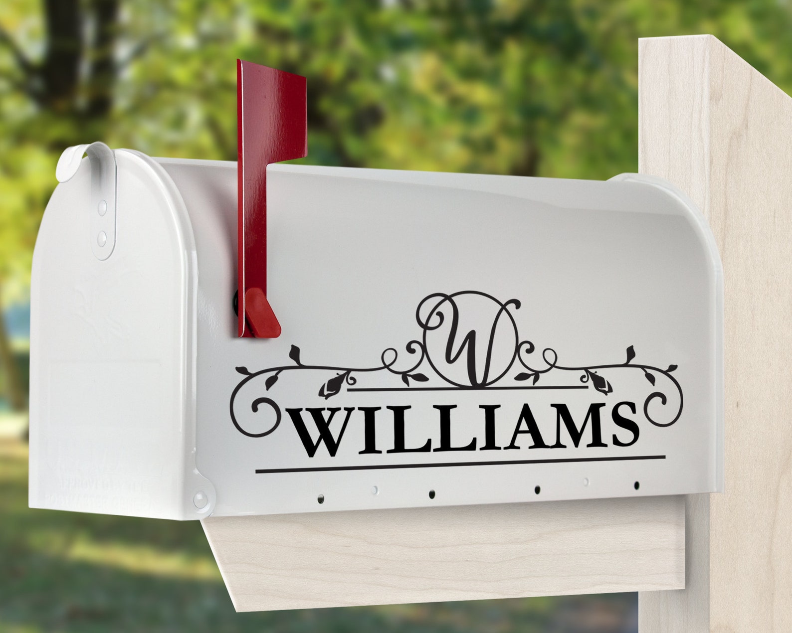 Flourished Mailbox Decal SVG File Customizable Mailbox image 0.