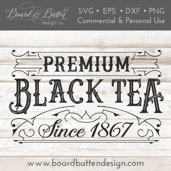 Download Tea Svg Vintage Svg Files Vintage Cut Files Retro Black Etsy