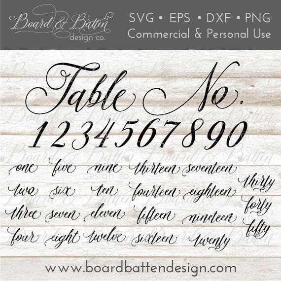 Download Cricut Wedding Svg Files Numbers Svg File Wedding Table Etsy