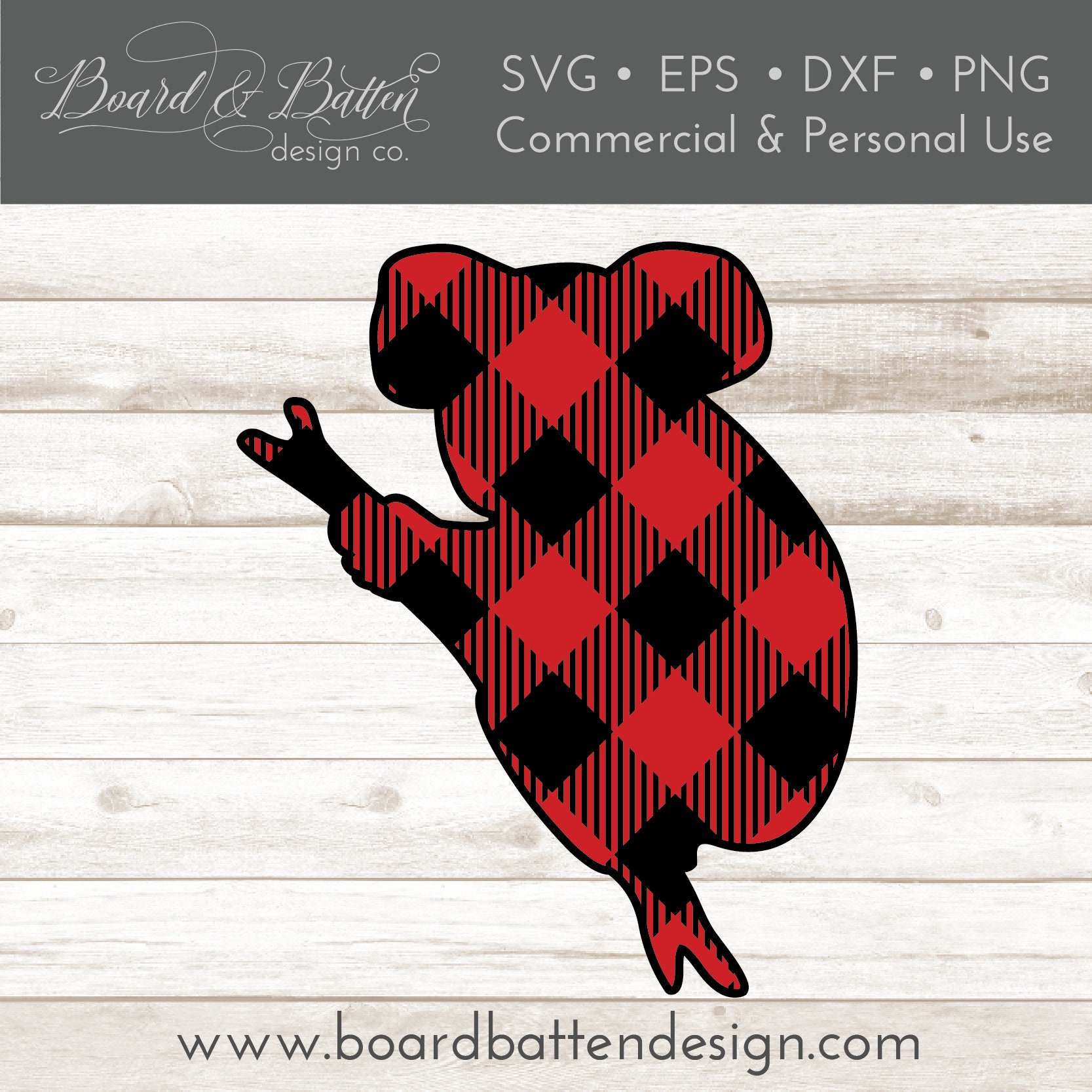 Download Christmas Koala Svg Buffalo Plaid Koala Shape Cuttable Etsy