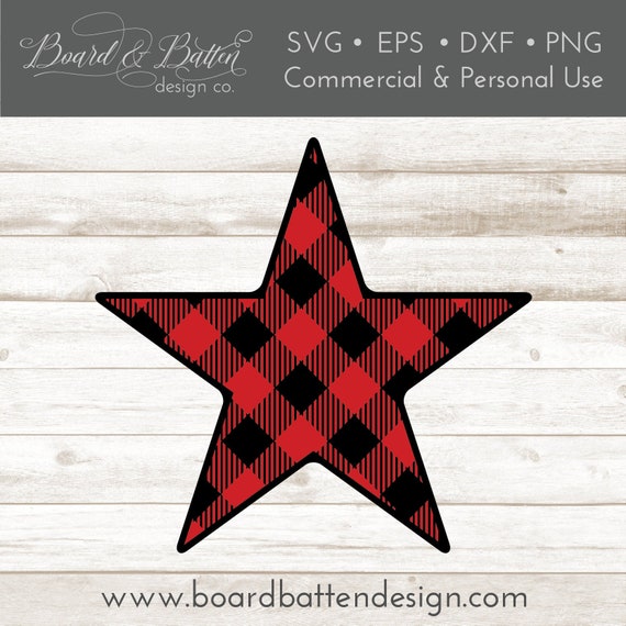 Download Free Plaid Christmas Star Svg File Cuttable Buffalo Plaid Star Etsy SVG DXF Cut File