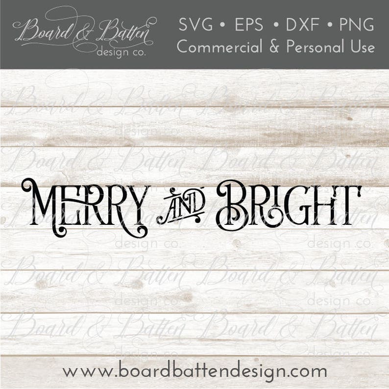 Download Farmhouse Christmas Svg Merry And Bright Svg File Vintage Etsy