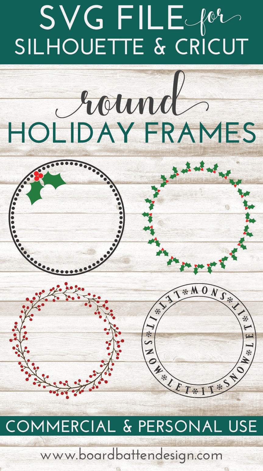 Christmas Circle Frames SVG File Bundle Holiday/winter - Etsy