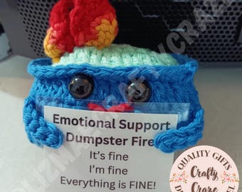 Downloadable PDF Emotional Support Dumpster Fire Crochet Pattern Digital Copy Only