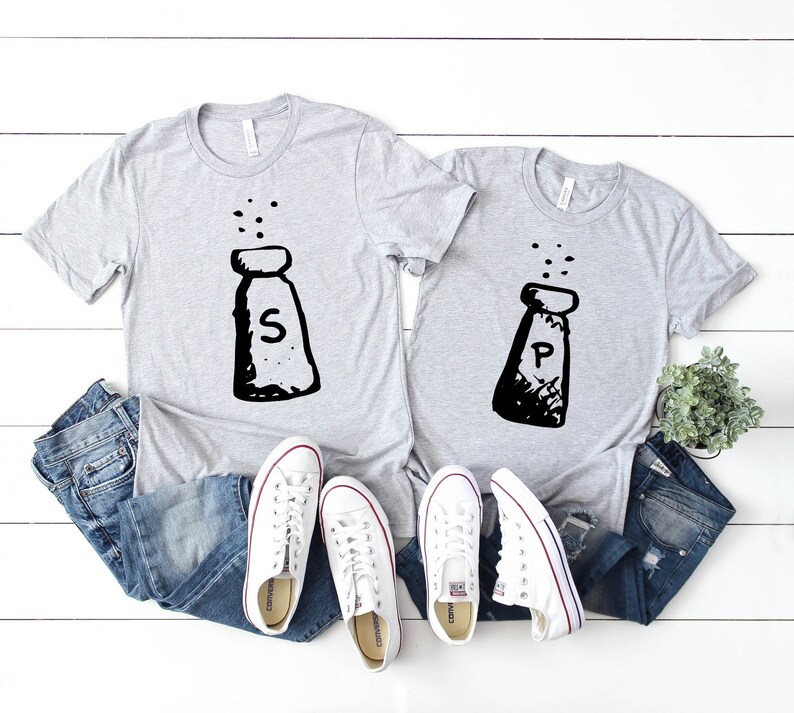 Salt and Pepper Shirts Besties Best Friends Set Unisex tee Etsy