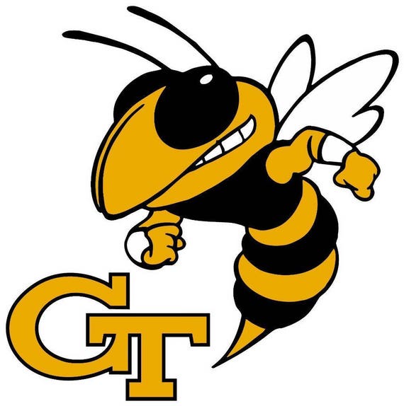 GT GEORGIA Tech Yellow Jackets Large Buzz Cornhole Decals