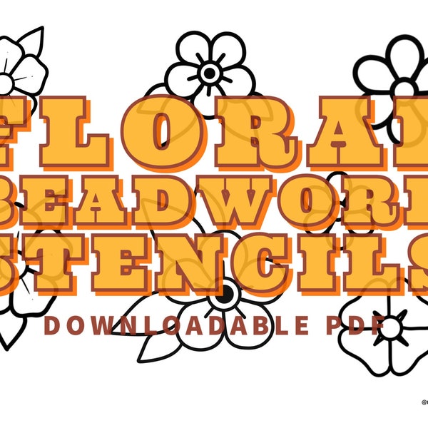 Downloadable Floral Stencils for beading or embroidery beadwork