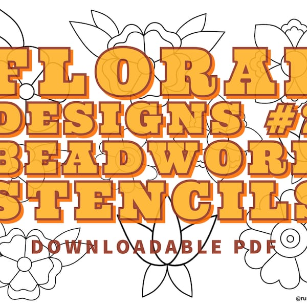 Downloadable Floral NUMBER 2 Stencils for beading or embroidery beadwork