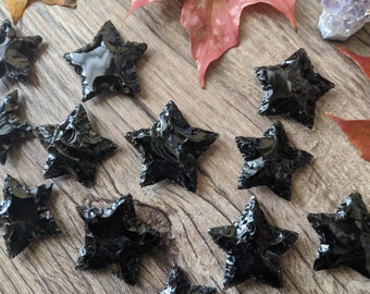 Obsidian Star Carvings - Obsidian Gemstone Carving