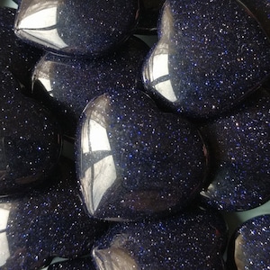 Blue Goldstone Heart Blue Sandstone Gemstone