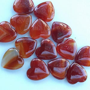 Carnelian Crystal Heart Gemstone Red Gemstone Heart Gift image 1