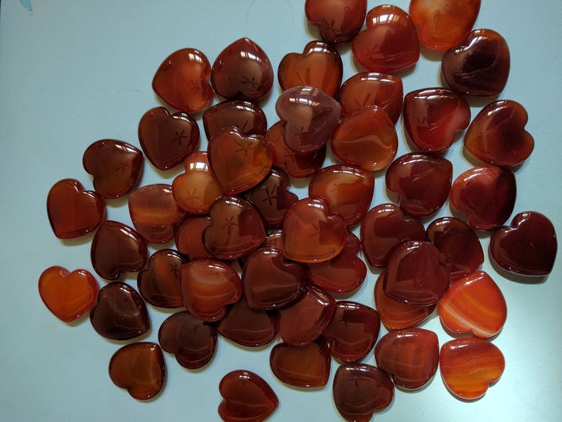 Carnelian Crystal Heart Gemstone Red Gemstone Heart Gift image 3