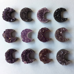 Amethyst Crystal Moon Druzy Crescent Moon Decoration image 4