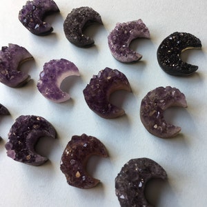 Amethyst Crystal Moon Druzy Crescent Moon Decoration image 3