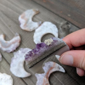 Unique Amethyst Crystal Crescent Moon Slice READ DESCRIPTION image 4