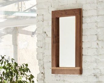 Wall Mirror, Wood Frame Mirror, Wood Wall Mirror, Vanity Mirror, Bathroom Mirror, Handmade Mirror, Rectangular Mirror, Reclaimed Wood