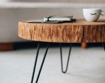 Coffee Table, Wood Coffee Table, Live Edge Coffee Table, Mid Century Coffee Table, Modern Coffee Table, Coffee Tables, Hairpin Legs, Gift