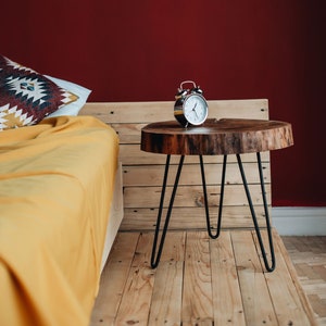 Nightstand, Bedside Table, Side Table, End Table, Bedroom Furniture, Furniture, Mid Century, Modern Nightstand, Night Stand, Live Edge, Gift